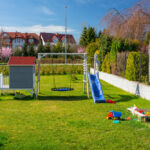 Garden,Playground,With,Beautiful,Wooden,House,For,Children